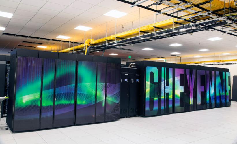 Frontal image of Cheyenne supercomputer
