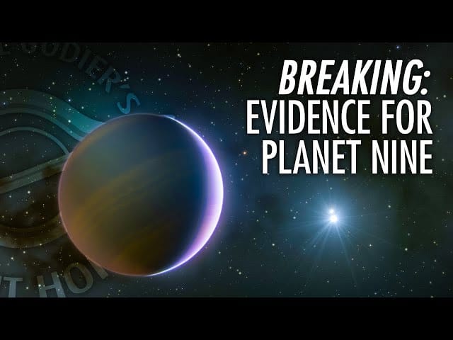 Planet with sun shining on half. Text says "Breaking: Evidence for Planet Nine"