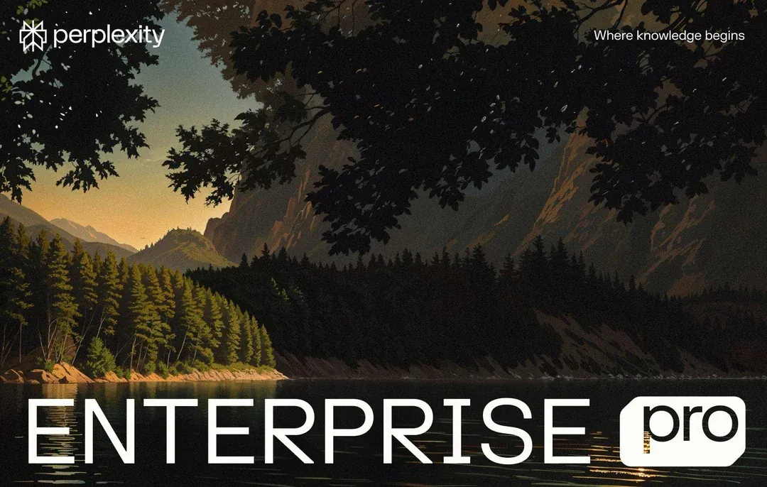 Landscape with Perplexity logo and Enterprise Pro written at bottom.