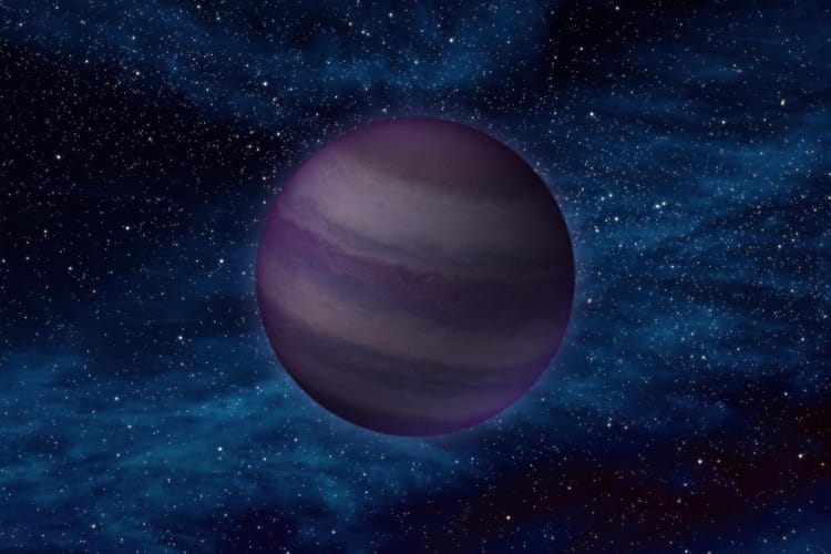 Purple planet in solar system representing Planet 9.